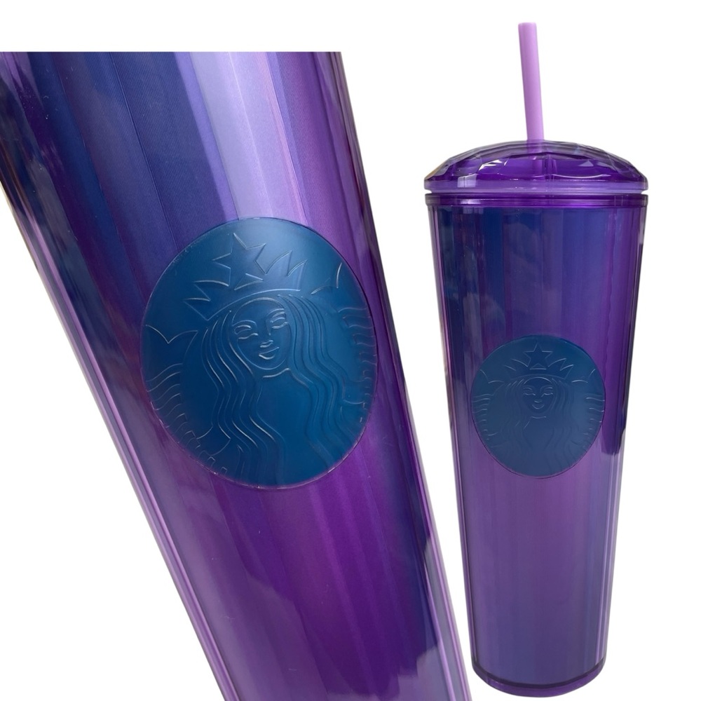 Starbucks Purple Wisteria Kaleidoscope Dome Tumbler with Straw Summer 2022 NWT